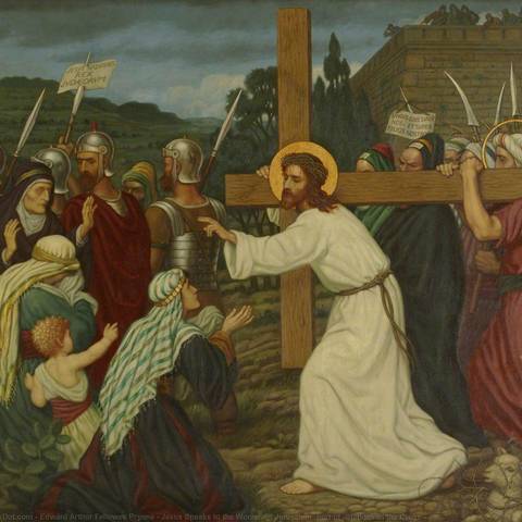 Octava estación del Vía Crucis - Jesús consuela a las mujeres de Jerusalén