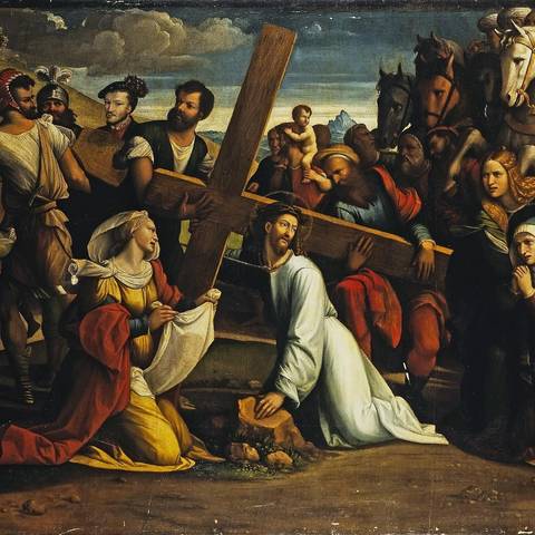 6ª Estación: La Verónica enjuga el rostro de Jesús.