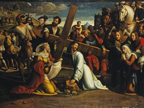 6ª Estación: La Verónica enjuga el rostro de Jesús.