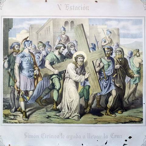 5ª Estación: Jesús es ayudado por el Cireneo