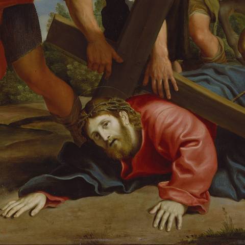 Tercera estación del Vía Crucis - Jesús cae por primera vez